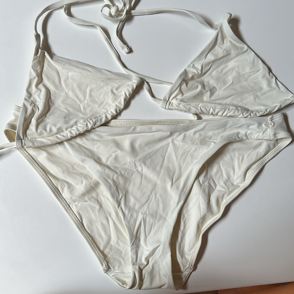 Everlane Swim string bikini top, low bottom - white M NWOT - Picture 5 of 6
